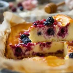 Entre flan et clafoutis, ce gâteau sans beurre ni sucre raffiné révèle une texture bluffante