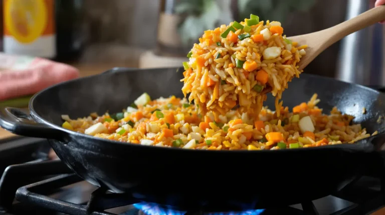 Je prépare ce riz sauté carotte-poireau à la sauce soja dès que je veux un dîner sain, rapide et complet