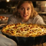 Ma quiche sans pâte simple et rapide en 5 étapes, aux poireaux et lardons, prête sans effort