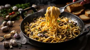 Pâtes aux champignons en one pot : j’obtiens un plat crémeux et fondant, prêt en 20 minutes