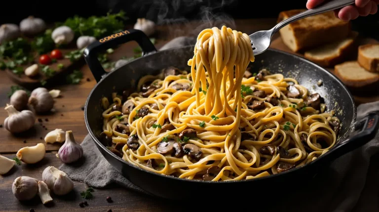 Pâtes aux champignons en one pot : j’obtiens un plat crémeux et fondant, prêt en 20 minutes